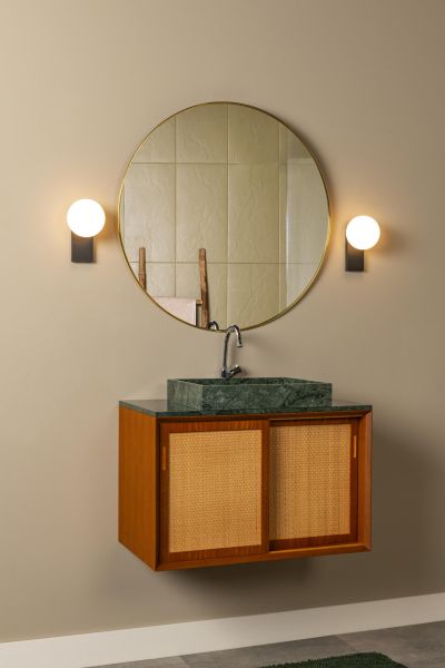 Lucide TASSA - Nástenné svietidlo Kúpeľňa - LED Dim. - 1x7,6W 1800K/3000K - Čierna